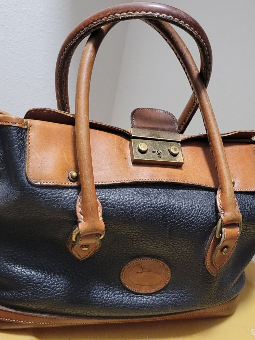 Dooney & Bourke Rare Vintage Pebbled Leather Doctor Bag